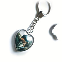 Load image into Gallery viewer, Personalized Customization photo double sided heart shaped keychain gift for girlfriend