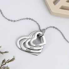 गैलरी व्यूवर में इमेज लोड करें, Personalized Stainless Steel Engraved Name Necklace Custom Name Multilayer Heart Pendant Necklace Charm Women's Name Plate Jewelry Holiday Ornament Gifts For Girlfriend