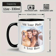Load image into Gallery viewer, Custom Coffee Mug with Photo, Text, Name - Gifts for Boyfriend, Girlfriend, Best Friend, Thanksgiving, Christmas