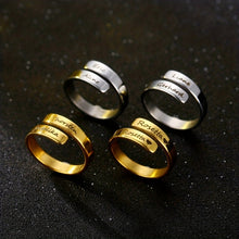 Load image into Gallery viewer, Personalized Stainless Steel Ring with 18k Gold Plating - Engrave 2 Names (Up to 25 Characters) - Perfect for Men and Women