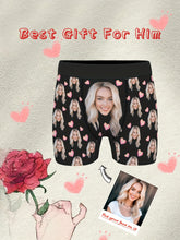 Load image into Gallery viewer, Customized Men's Boxer Briefs Personalized Face Photo & Love Print Novelty Underwear Comfy High Elastic Underpants For Him, Romantic Gift For Boyfriend Or Husband