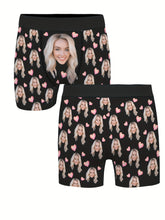 Load image into Gallery viewer, Customized Men's Boxer Briefs Personalized Face Photo & Love Print Novelty Underwear Comfy High Elastic Underpants For Him, Romantic Gift For Boyfriend Or Husband