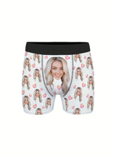 Load image into Gallery viewer, Customized Men's Boxer Briefs Personalized Face Photo & Love Print Novelty Underwear Comfy High Elastic Underpants For Him, Romantic Gift For Boyfriend Or Husband