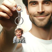 Load image into Gallery viewer, Photo Custom Acrylic Key Pendant, Lovers, Friends, Pets And Others, Double-Sided Effect, Special Shaped Effect Customized According to Photo