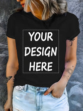Load image into Gallery viewer, Customized Picture Print T-shirt, Casual Short Sleeve Crew Neck T-shirt For Spring & Summer, Women's Clothing