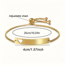 Load image into Gallery viewer, Personalized Dainty Chain Bracelet - Custom Name ID - Adjustable Hand Chain - Birthday Gift - Minimalist Jewelry