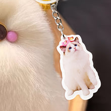 Load image into Gallery viewer, Customized Pet Keychain Necklace with Personalized Photos of Cats and Dogs
