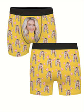 Load image into Gallery viewer, Customized Men's Boxer Briefs Personalized Face Photo & Love Print Novelty Underwear Comfy High Elastic Underpants For Him, Romantic Gift For Boyfriend Or Husband
