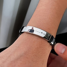 Load image into Gallery viewer, Customized Stainless Steel Picture Bracelet with Mesh Band, Add Personalized Photo, Perfect Gifts for Women and Men on Mother's Day, Father's Day