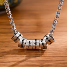 Load image into Gallery viewer, Personalized Stainless Steel Beaded Pendant Necklace for Women - Custom Name Necklace on Button Chain - Perfect Holiday Gift