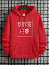 Load image into Gallery viewer, Customized Pattern Print Men's Pullover Round Neck Hoodies With Kangaroo Pocket & Drawstring Long Sleeve Hooded Sweatshirt Loose Casual Top For Autumn Winter Men's Clothing As Gifts