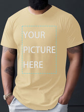 Load image into Gallery viewer, Plus Size Men's Custom T-shirt, "Your Picture Here" Graphic Print Short Sleeve Tees For Summer