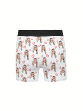Load image into Gallery viewer, Customized Men's Boxer Briefs Personalized Face Photo & Love Print Novelty Underwear Comfy High Elastic Underpants For Him, Romantic Gift For Boyfriend Or Husband
