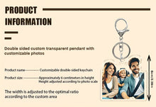Load image into Gallery viewer, Photo Custom Acrylic Key Pendant, Lovers, Friends, Pets And Others, Double-Sided Effect, Special Shaped Effect Customized According to Photo