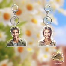 Load image into Gallery viewer, Photo Custom Acrylic Key Pendant, Lovers, Friends, Pets And Others, Double-Sided Effect, Special Shaped Effect Customized According to Photo