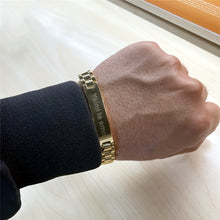 गैलरी व्यूवर में इमेज लोड करें, Customized Personalized Stainless Steel Men's Bracelet, Gift For Boyfriend Or Father, Father's Day Gifts