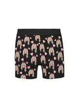 Load image into Gallery viewer, Customized Men's Boxer Briefs Personalized Face Photo & Love Print Novelty Underwear Comfy High Elastic Underpants For Him, Romantic Gift For Boyfriend Or Husband