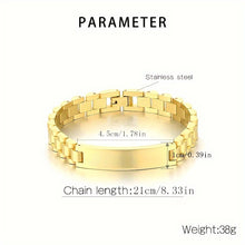 गैलरी व्यूवर में इमेज लोड करें, Customized Personalized Stainless Steel Men's Bracelet, Gift For Boyfriend Or Father, Father's Day Gifts