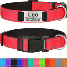 Load image into Gallery viewer, Personalized Reflective Neoprene Dog Collar Keep Your Pet Safe and Comfortable at Night