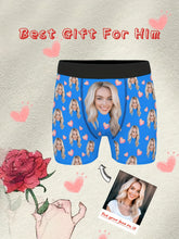 Load image into Gallery viewer, Customized Men's Boxer Briefs Personalized Face Photo & Love Print Novelty Underwear Comfy High Elastic Underpants For Him, Romantic Gift For Boyfriend Or Husband
