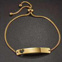 Load image into Gallery viewer, Personalized Dainty Chain Bracelet - Custom Name ID - Adjustable Hand Chain - Birthday Gift - Minimalist Jewelry