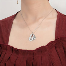 गैलरी व्यूवर में इमेज लोड करें, Personalized Stainless Steel Engraved Name Necklace Custom Name Multilayer Heart Pendant Necklace Charm Women's Name Plate Jewelry Holiday Ornament Gifts For Girlfriend