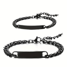 Load image into Gallery viewer, 2pcs/Set Custom Name Anniversary Couple Bracelet Stainless Steel High Quality Jewelry Set Gift For Men And Women