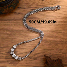 Load image into Gallery viewer, Personalized Stainless Steel Beaded Pendant Necklace for Women - Custom Name Necklace on Button Chain - Perfect Holiday Gift