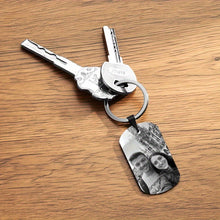 Load image into Gallery viewer, Personalized Stainless Steel Keychain - Custom Photo Key Tag for Pet Lovers, Valentine's Day, Birthdays and Memorials