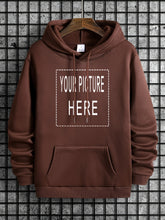 Load image into Gallery viewer, Customized Pattern Print Men's Pullover Round Neck Hoodies With Kangaroo Pocket & Drawstring Long Sleeve Hooded Sweatshirt Loose Casual Top For Autumn Winter Men's Clothing As Gifts