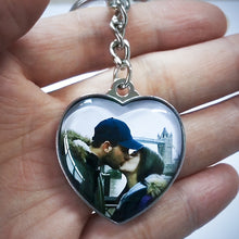 Load image into Gallery viewer, Personalized Customization photo double sided heart shaped keychain gift for girlfriend