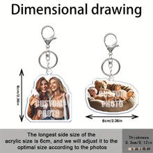 Load image into Gallery viewer, Photo Custom Acrylic Key Pendant, Lovers, Friends, Pets And Others, Double-Sided Effect, Special Shaped Effect Customized According to Photo