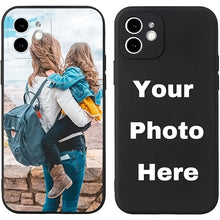 गैलरी व्यूवर में इमेज लोड करें, Custom Pictures Phone Case, Personalized Phone Cases, Customized Photo Black Edge TPU Cover for Birthday Christmas Family Valentine's Day