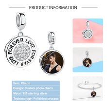 Load image into Gallery viewer, Personalized Custom Photo 925 Sterling Silver Round Charms Beads Fit Bracelet Necklace Pendant Original DIY Jewelry
