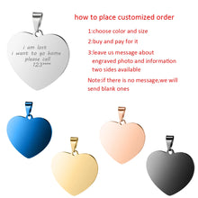 Load image into Gallery viewer, Custom Photo Necklace for Women Heart Stainless Steel Pendant Personalized Engraved Picture Photos Name Lovers Christmas Gifts