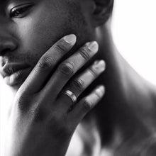 Load image into Gallery viewer, Personalized Spinner Ring for Men Women 6mm Stainless Steel Rotatable Wedding Band Custom Name Date Initial Male Tail Ring