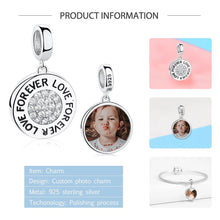 Load image into Gallery viewer, Personalized Custom Photo 925 Sterling Silver Round Charms Beads Fit Bracelet Necklace Pendant Original DIY Jewelry