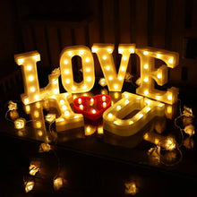 Load image into Gallery viewer, Alphabet Letter LED Lights Luminous Number Lamp Decor Battery Night Light for home Wedding Birthday Christmas party Decoration 2024