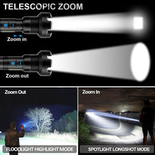 Load image into Gallery viewer, LED Rechargeable Tactical Laser Flashlight 90000 High Lumens