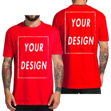 गैलरी व्यूवर में इमेज लोड करें, Custom T-shirt Design Your Own Text Logo Professional Image Processing Cotton Short Sleeve Men Women Personalized T Shirts Gifts