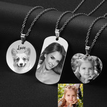 Load image into Gallery viewer, Custom Photo Necklace for Women Heart Stainless Steel Pendant Personalized Engraved Picture Photos Name Lovers Christmas Gifts