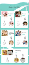 Load image into Gallery viewer, Personalized Custom Photo 925 Sterling Silver Round Charms Beads Fit Bracelet Necklace Pendant Original DIY Jewelry