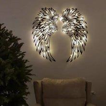 गैलरी व्यूवर में इमेज लोड करें, 1 PAIR ANGEL WINGS METAL WALL ART WITH LED LIGHTS