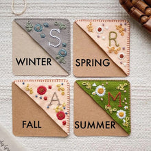 Load image into Gallery viewer, Personalized hand embroidered corner bookmar