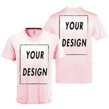 गैलरी व्यूवर में इमेज लोड करें, Custom Tshirt Front Back Print Professional Your Own Logo Text Photo Male Personalized Premium Gifts T-shirt EU Size 100% Cotton