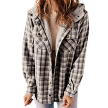 Load image into Gallery viewer, Plush Check Print Hooded Coat