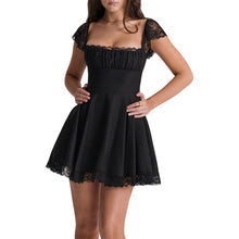 Load image into Gallery viewer, BLACK A-LINE MINI DRESS