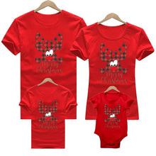 Load image into Gallery viewer, Christmas family outfit Tshirt Mommy Daddy Deer Santa Christmas outfits for kids Baby romper red christmas clothes