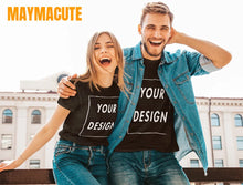 गैलरी व्यूवर में इमेज लोड करें, Custom T-shirt Design Your Own Text Logo Professional Image Processing Cotton Short Sleeve Men Women Personalized T Shirts Gifts