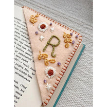Load image into Gallery viewer, Personalized hand embroidered corner bookmar